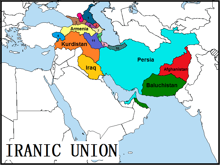 Iranic Union - Map